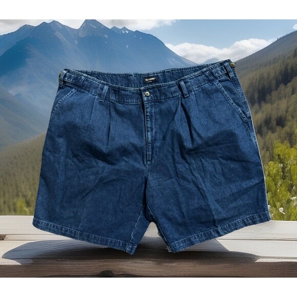 Vintage Men’s DOCKERS Khakis two-pleat denim shorts Plus sz W44 Adjustable Y2K - Picture 7 of 7